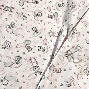 Bavlnená látka Mačičky ružová, š. 145 cm