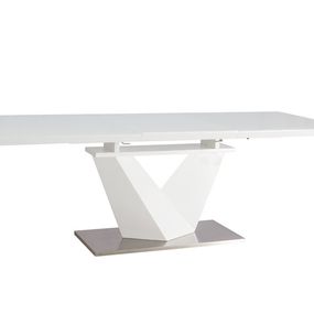 ALARIS jedálenský rozkladací stôl 160, biela/biely lesk