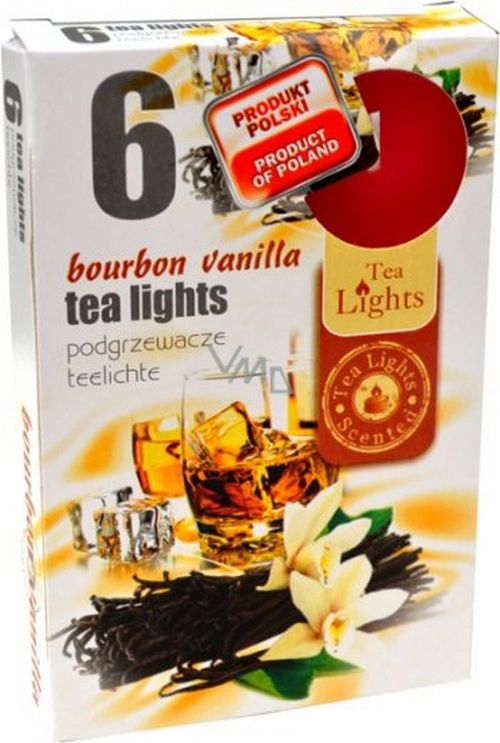 TEA LIGHTS CAJOVE VONNE LIS. SVIECKY 6KS BOURBON VANILLA