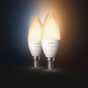 Philips Hue sviečková White Ambiance 2x E14 5, 2W, plast, E14, 5.2W, Energialuokka: G, P: 11.7 cm