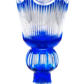 Krištáľová váza Diadem, farba modrá, výška 355 mm