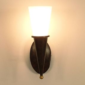 Holländer Jednoduché nástenné svietidlo CARTOCCIO, Obývacia izba / jedáleň, kov, sklo, E14, 60W, L: 10 cm, K: 30cm