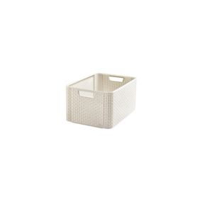 Krémovobiely plastový úložný box 29x39x17 cm Style – Curver