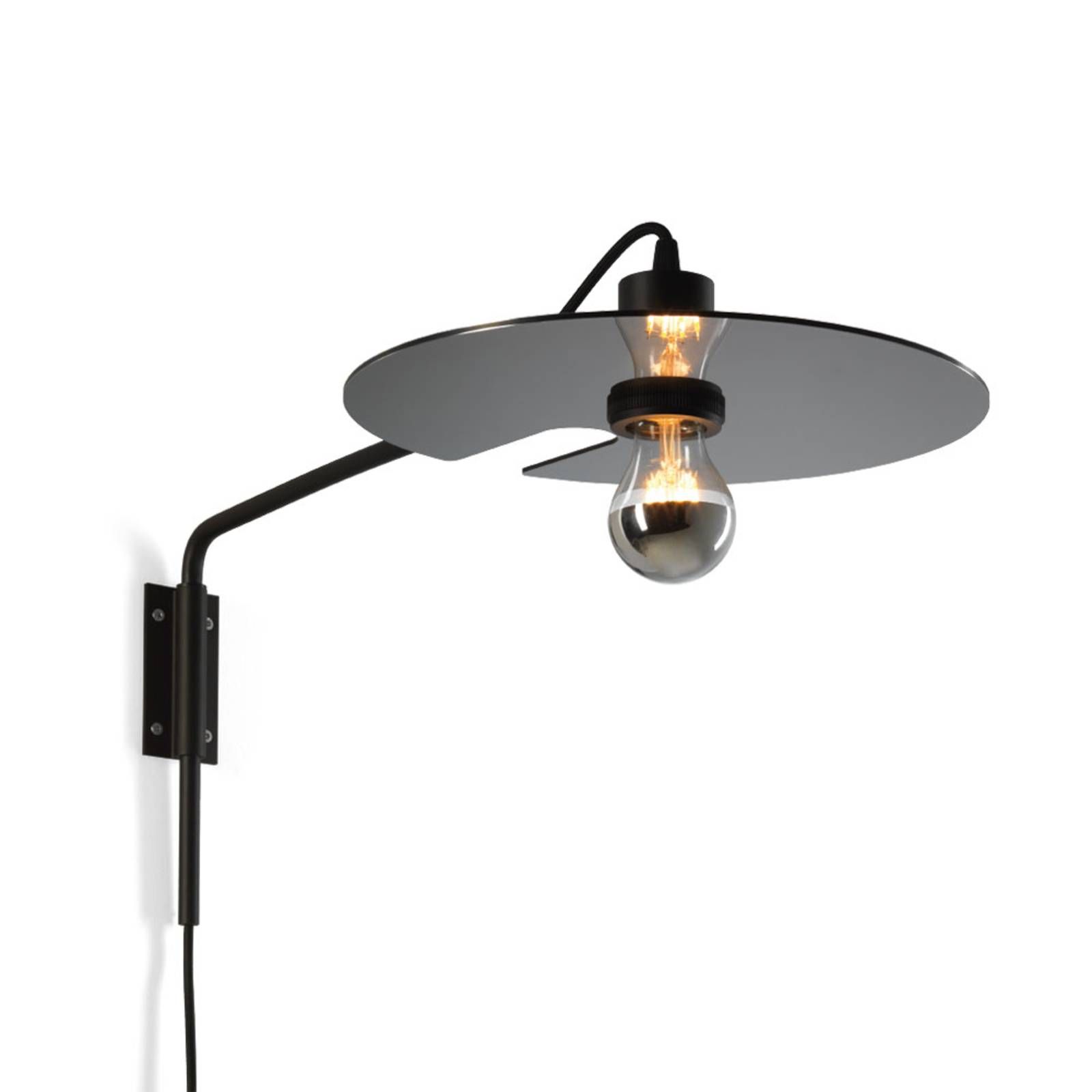 Wever & Ducré Lighting WEVER DUCRÉ Mirro 1.0 nástenné rameno č./chróm, Obývacia izba / jedáleň, hliník, E27, 15W, K: 61.3cm