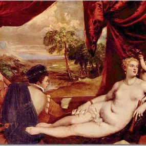 Tizian Obrazy - Venus and the Lute Player zs10440