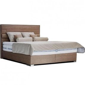 Posteľ Boxspring William 200x200, hnedá, vr. matraca a topperu