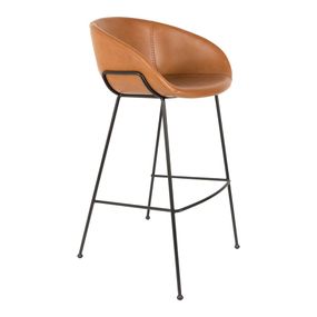 Sada 2 hnedých barových stoličiek Zuiver Feston, výška sedu 76 cm