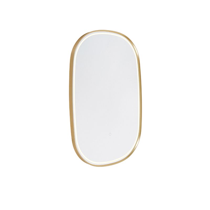 Oválne kúpeľňové zrkadlo zlaté 90x60 cm vrátane LED s dotykovým stmievačom - Miral