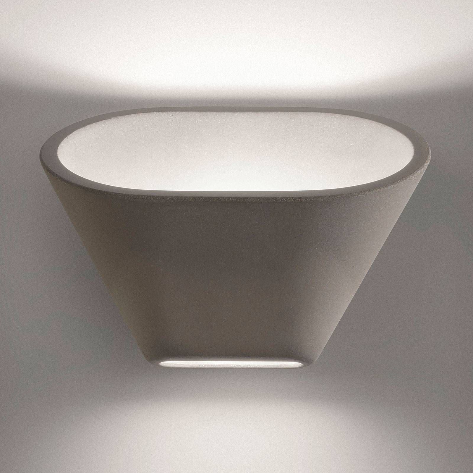 Foscarini Aplomb R7s nástenné svetlo z betónu sivá, Obývacia izba / jedáleň, betón, kov, hliník, R7s, 17.5W, L: 30 cm, K: 24cm