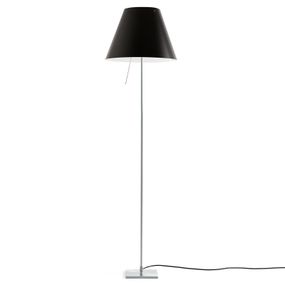 Luceplan Costanza stojaca lampa D13tif, čierna, Obývacia izba / jedáleň, hliník, polykarbonát, E27, 105W, K: 153cm