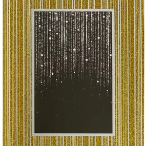 Fotorámik sklenený 10x15 cm, zlatý trblietavý