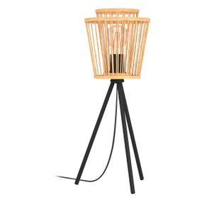 EGLO Vintage 43854 HYKEHAM stolná lampa V570mm 1xE27 čierna, svetlé drevo