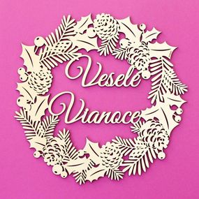 Vianočný veniec na dvere - Veselé Vianoce