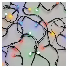 EMOS LED vánoční cherry řetěz – kuličky, 20 m, venkovní i vnitřní, multicolor, časovač D5AM03