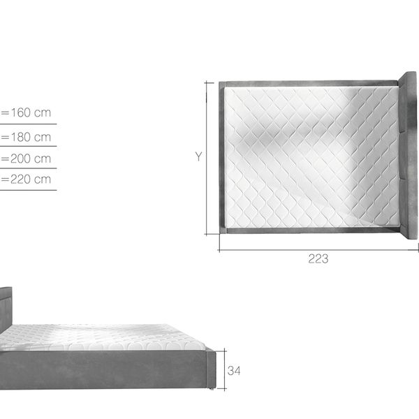 Čalúnená manželská posteľ s roštom Branco 200 - tmavohnedá (Soft 66)