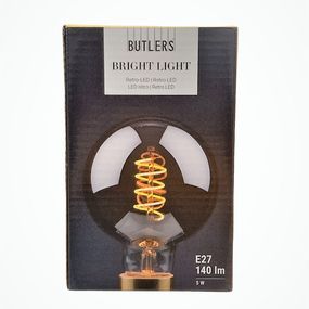 Butlers BRIGHT LIGHT LED Žiarovka 9,5 cm - šedá