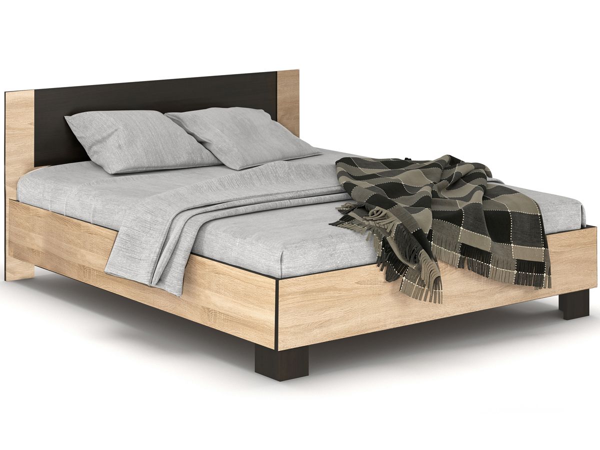 Manželská posteľ s roštom Verify LB-140 140x200 cm - dub sonoma / wenge