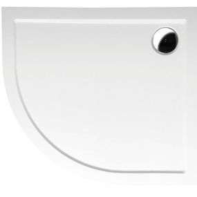 POLYSAN - RENA R sprchová vanička z liateho mramoru, štvrťkruh 90x80cm, R550, pravá, bie 72891