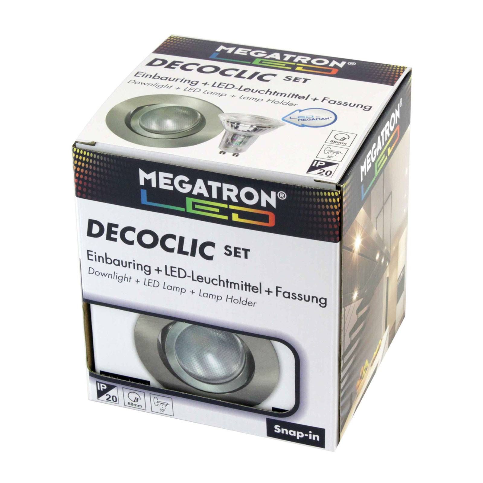 MEGATRON Zapustené LED svetlo Decoclic Set GU10 4, 5W železo, Obývacia izba / jedáleň, hliník, GU10, 4.5W