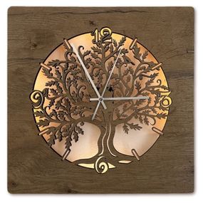 Svietiace hodiny na stenu Strom života