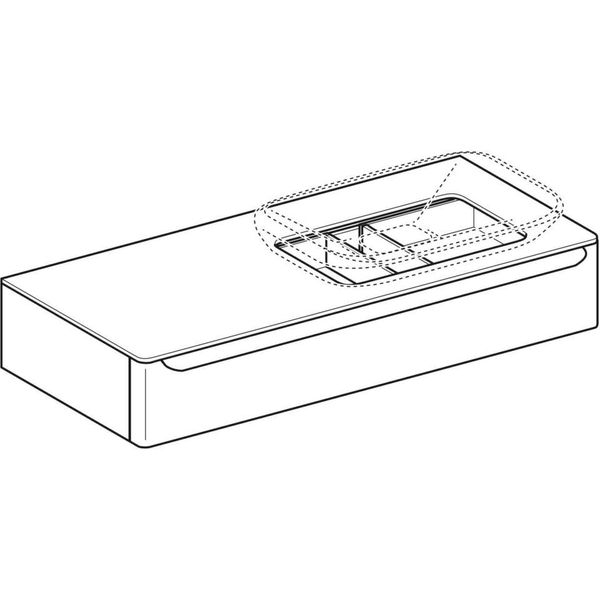 Geberit myDay - Umývadlová skrinka, 1150x545x200 mm, 1 zásuvka s LED osvetlením, taupe 824161000