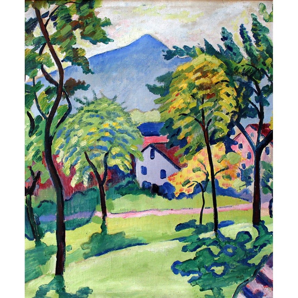 Reprodukcia obrazu August Macke - Tegernsee Landscape, 50 × 60 cm