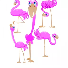 K 1023 AG Design Samolepiace dekorácie - samolepka na stenu - Flamingo, veľkosť 65 cm x 85 cm