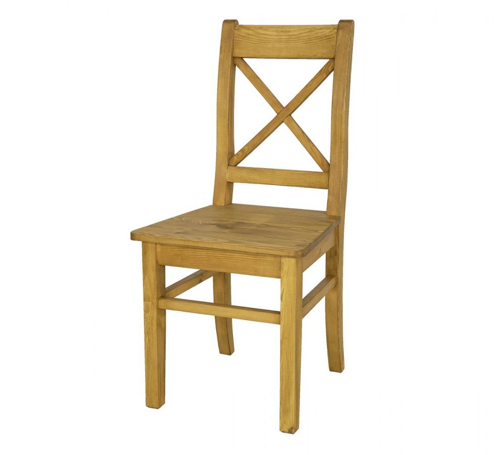 Jedálenská stolička z masívu sil 26 selská - k03 biela patina