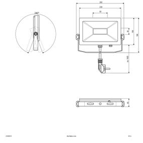 EVN LFA vonkajšie svetlo Ag zástrčka 5 700 K 30W, hliník potiahnutý práškom, sklo, 30W, L: 26.5 cm, K: 19.5cm