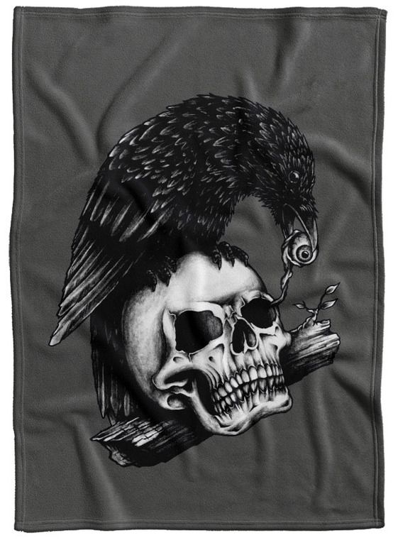 Deka Crow and skull (Podšitie baránkom: NE)