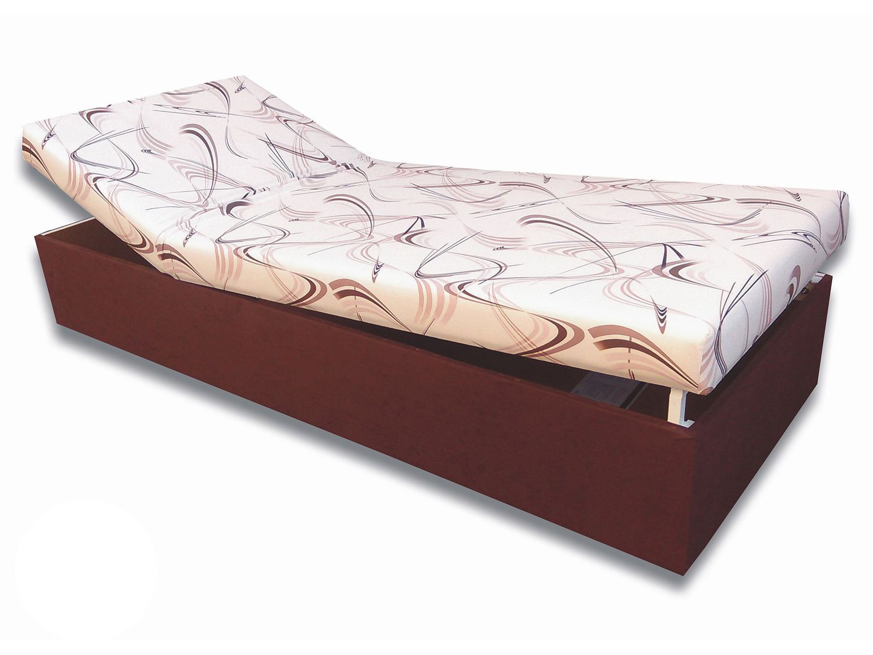 Jednolôžková posteľ (váľanda) 90 cm Darina (Tmavohnedá 40 + Sand 10)