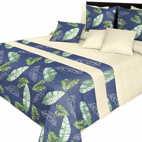 DomTextilu Elegantné prehozy na posteľ so vzorom zelených listov Šírka: 260 cm | Dĺžka: 240 cm 62663-237320