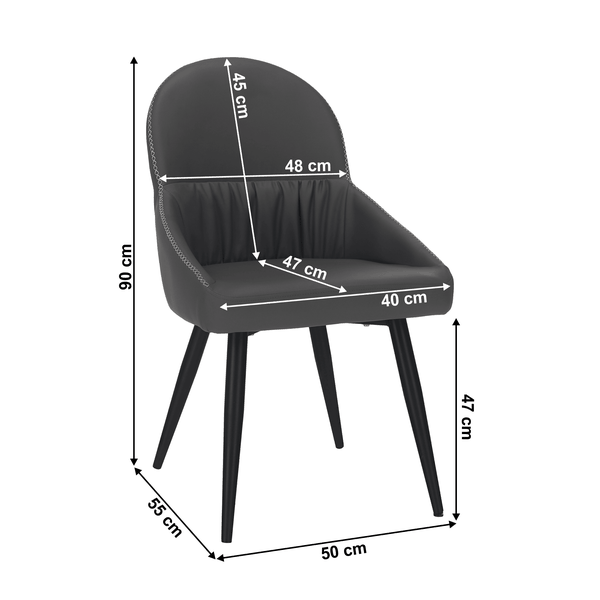 Kondela Jedálenská stolička, ekokoža sivá/kov, KALINA 71073