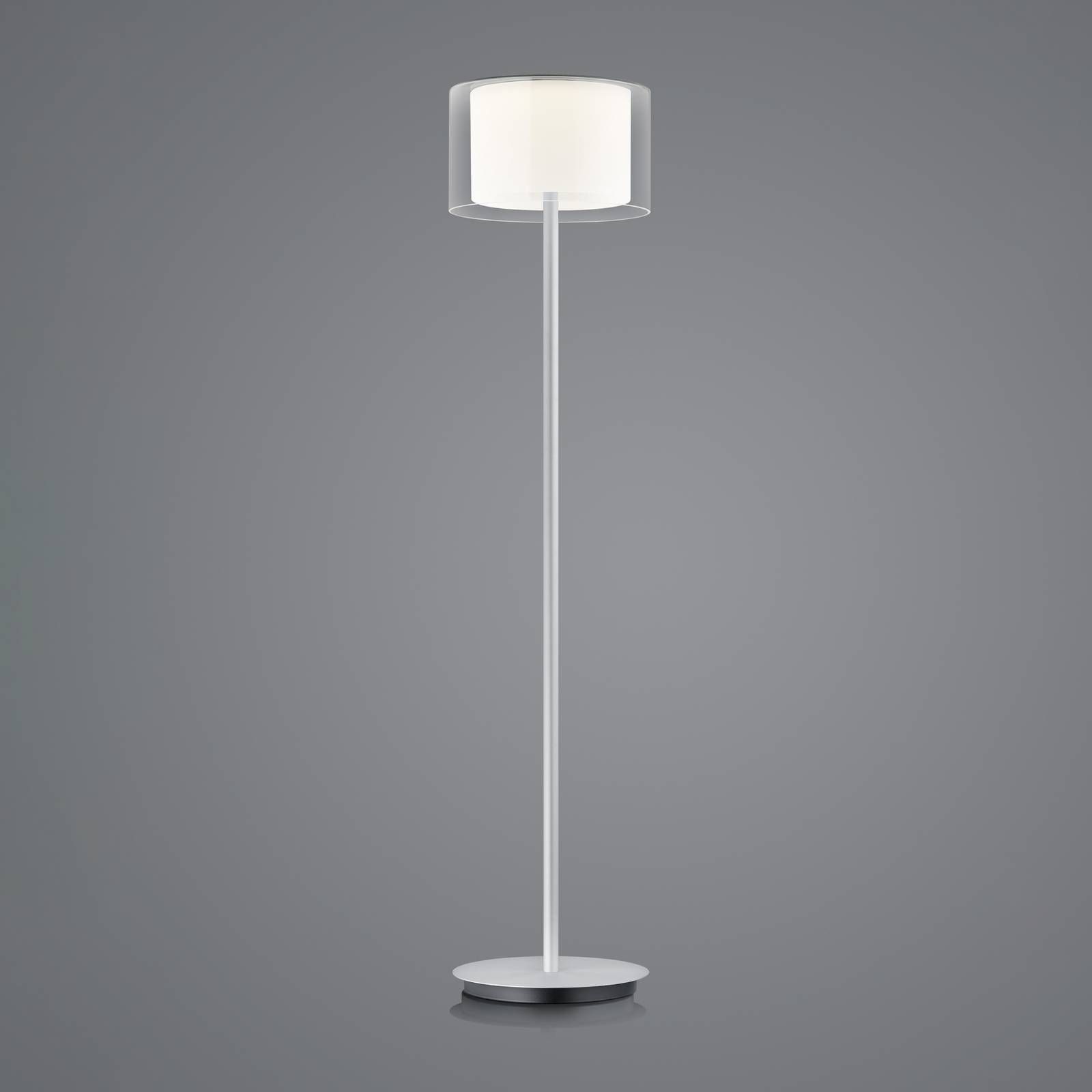 BANKAMP Grand Clear stojacia LED lampa, Obývacia izba / jedáleň, hliník, sklo, 30W, K: 147cm