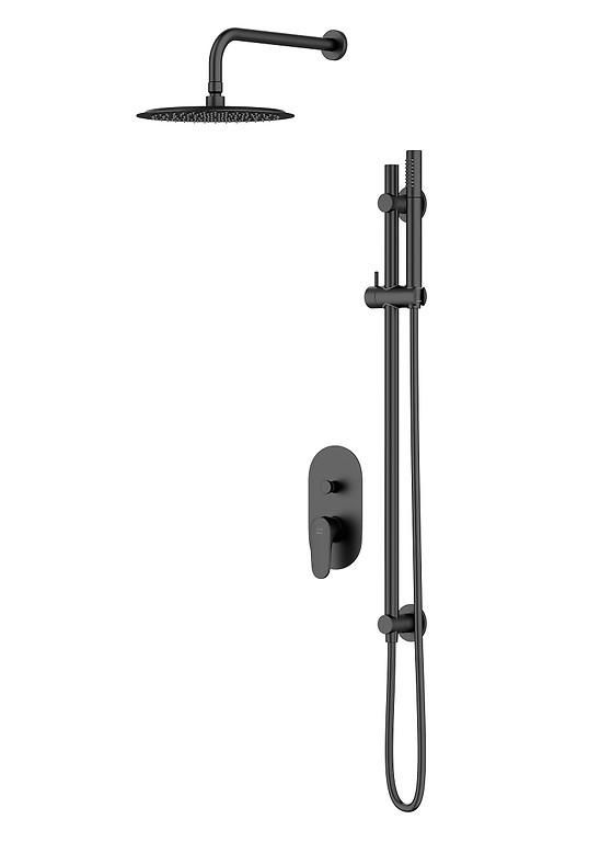 CERSANIT - Set B261 podomietkový set INVERTO s vaňovou/ sprchovou batériou, čierna + zlatá páčka S952-006