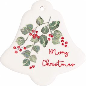 GREEN GATE Keramický magnet Merry Christmas White - Set 4 ks