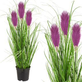 Umělá tráva Pamp v květináči 70 cm fialová