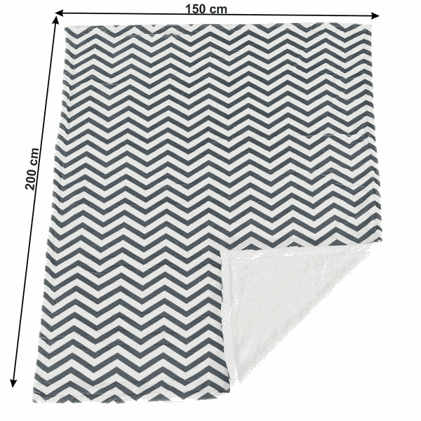 Obojstranná baránková deka, geometrický vzor, 150x200, FUTURO