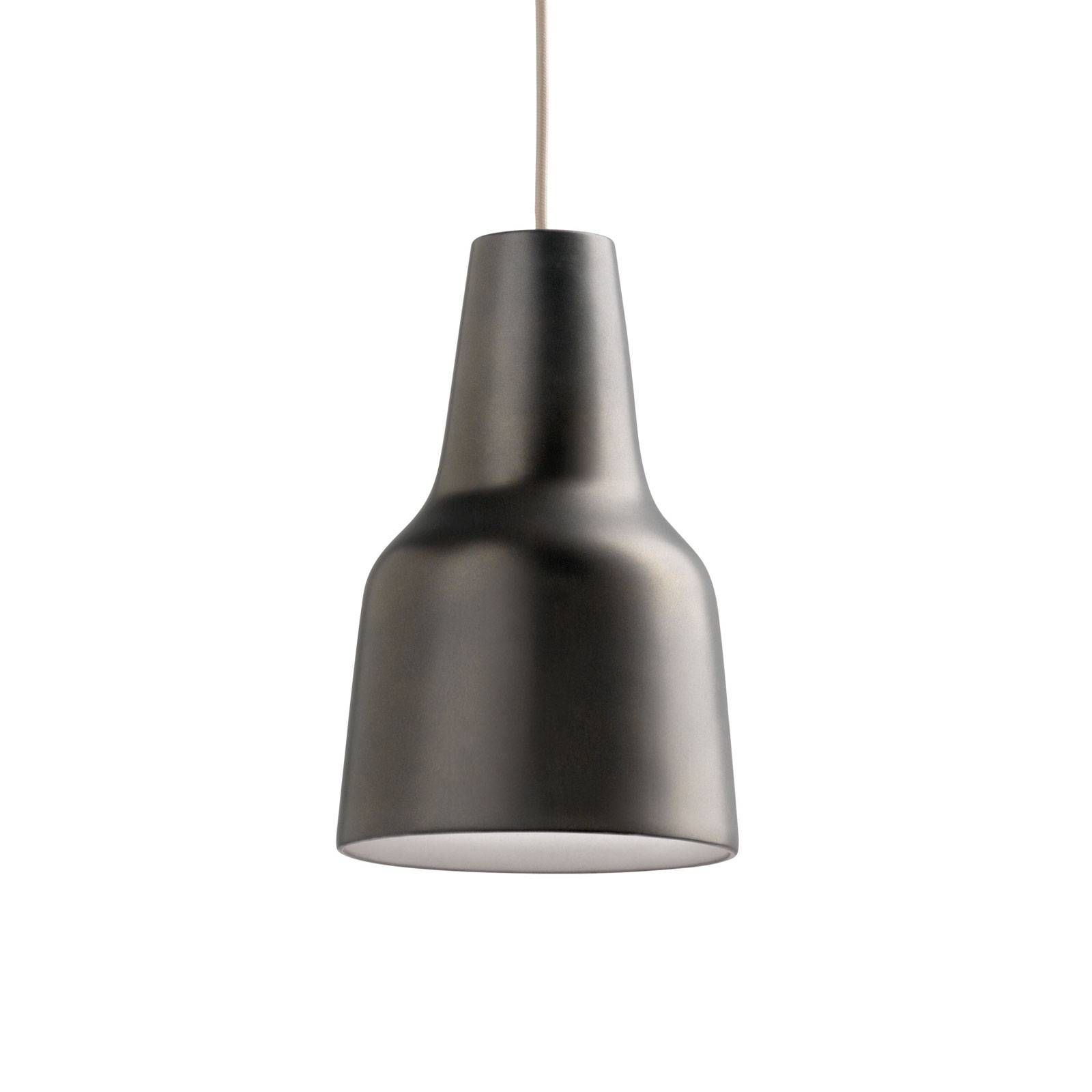 Modo Luce Eva závesná lampa Ø 27 cm tmavohnedá, Obývacia izba / jedáleň, keramika, textil, E27, 70W, K: 40cm