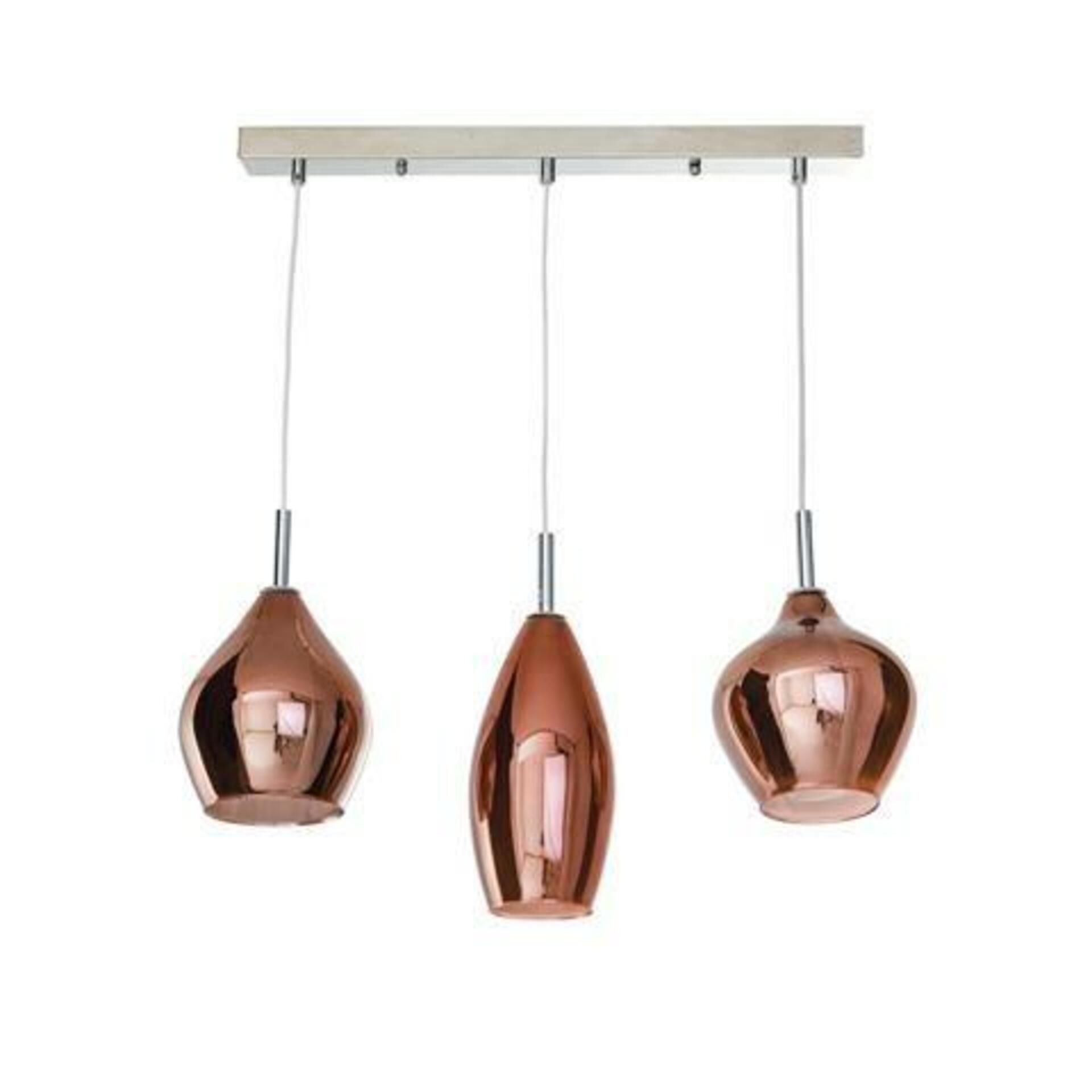 Závěsné svítidlo AZzardo Amber Milano 3 copper AZ3078 G9 3x40W IP20 60cm měděné