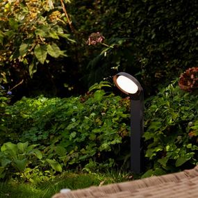 LUTEC 7105701118 POLO exteriérový záhradný stĺpik svietidlo LED 15W 1100lm 3000K IP54 tmavá šedá