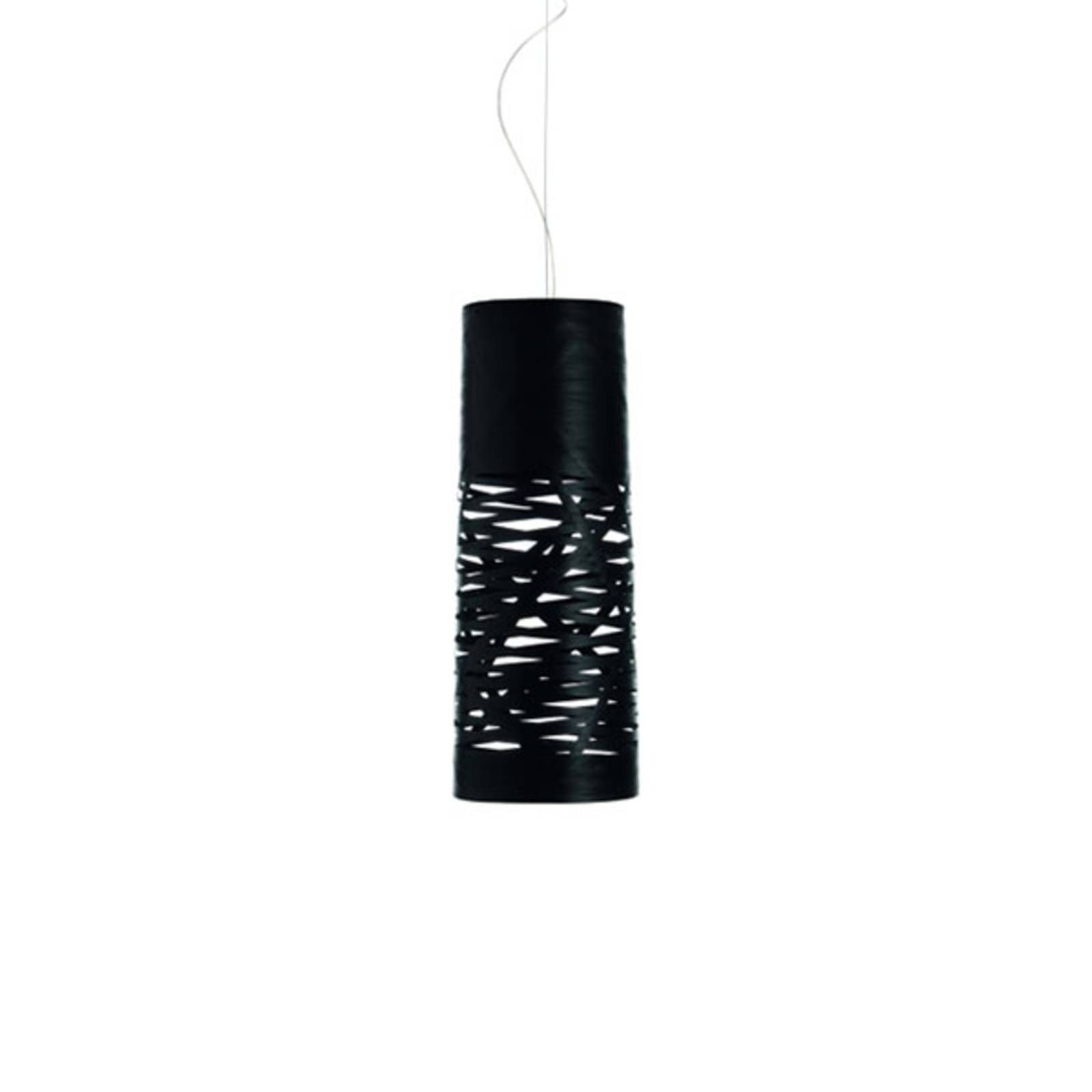 Foscarini Tress piccola závesná lampa, čierna, Obývacia izba / jedáleň, sklenené vlákno kompozitný materiál, kov, hliník, E27, 100W, K: 61cm