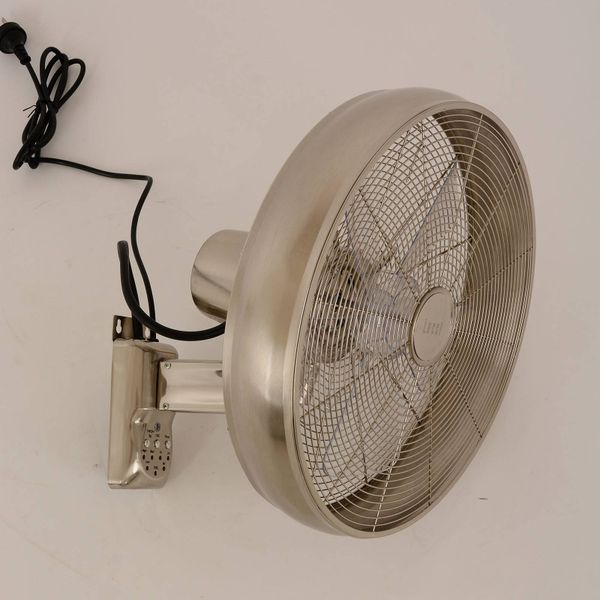 Beacon Lighting Nástenný ventilátor Breeze, Ø 41 cm, chróm/číry, Obývacia izba / jedáleň, oceľ, plast