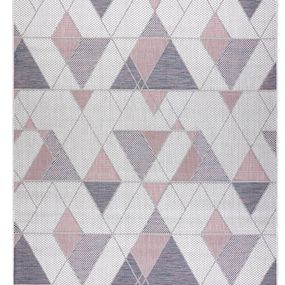 Dywany Łuszczów AKCIA: 200x290 cm Kusový koberec Sion Sisal Triangles 3006 ecru/pink – na von aj na doma - 200x290 cm