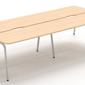 NARBUTAS - Štvormiestny pracovný stôl ROUND so zaoblenými rohmi 320x164