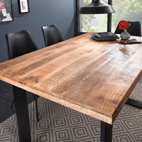 Estila Industriálny dizajnový jedálenský stôl Steele Craft z mangového masívu s kovovými nohami 140cm