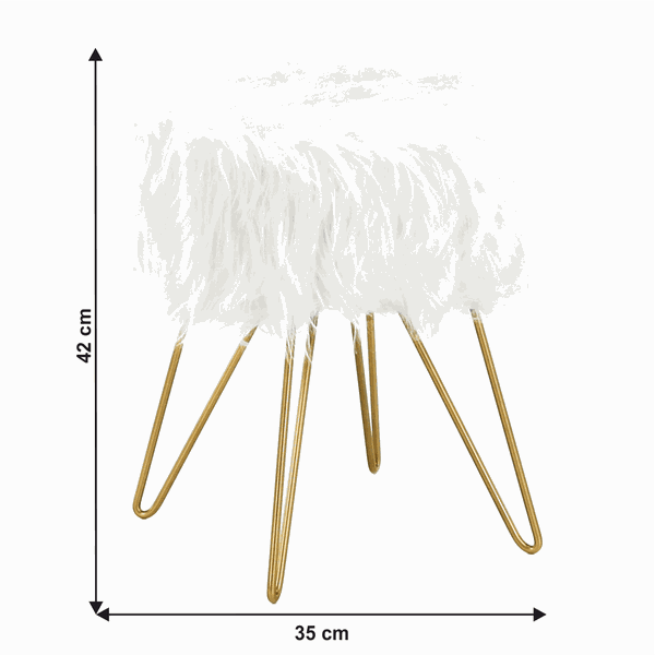Taburet, biela/zlatý náter, JAMINA
