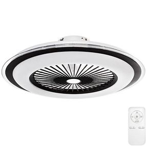 LED Stmievateľné stropné svietidlo s ventilátorom ZONDA LED/65W/230V čierna + DO