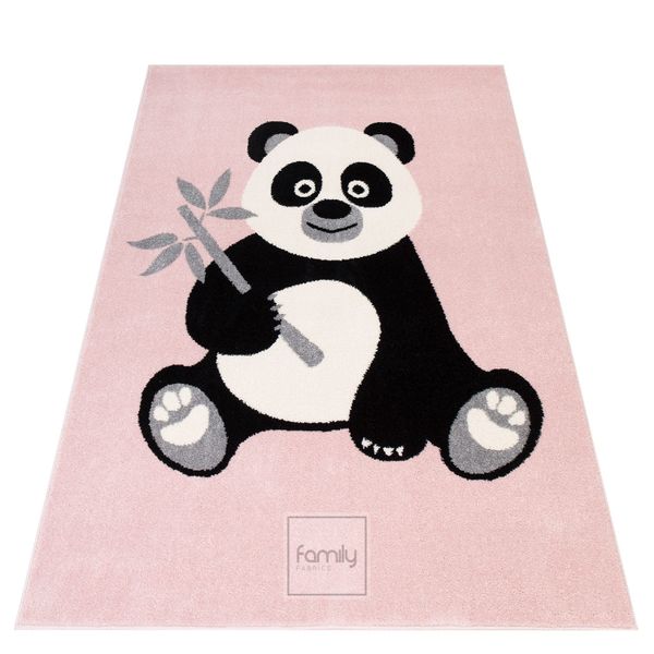 DomTextilu Detský moderný koberec ružový so vzorom pandy 64089-238276