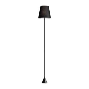 Modo Luce Lucilla stojaca lampa Ø 24 cm čierna, Obývacia izba / jedáleň, kov, bavlna, E27, 52W, K: 150cm